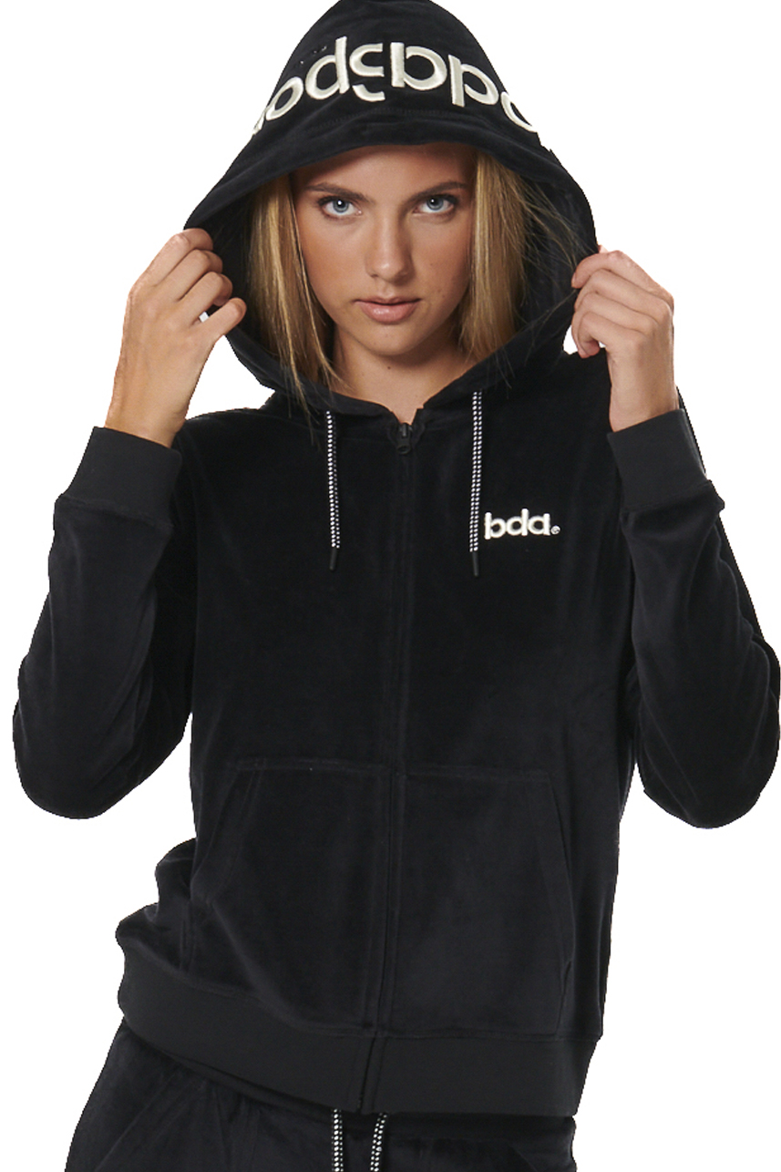 071518-01-BLACK Body Action Full-Zip Velour Jacket Γυναικεία Ζακέτα 071518-01 - Image 1