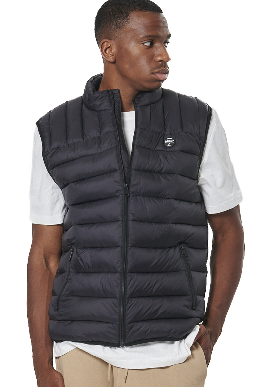 073534-01- BLACK Body Action Lightweight Quilted Vest Ανδρικό Αμάνικο Μπουφάν 073534-01 - Image 1