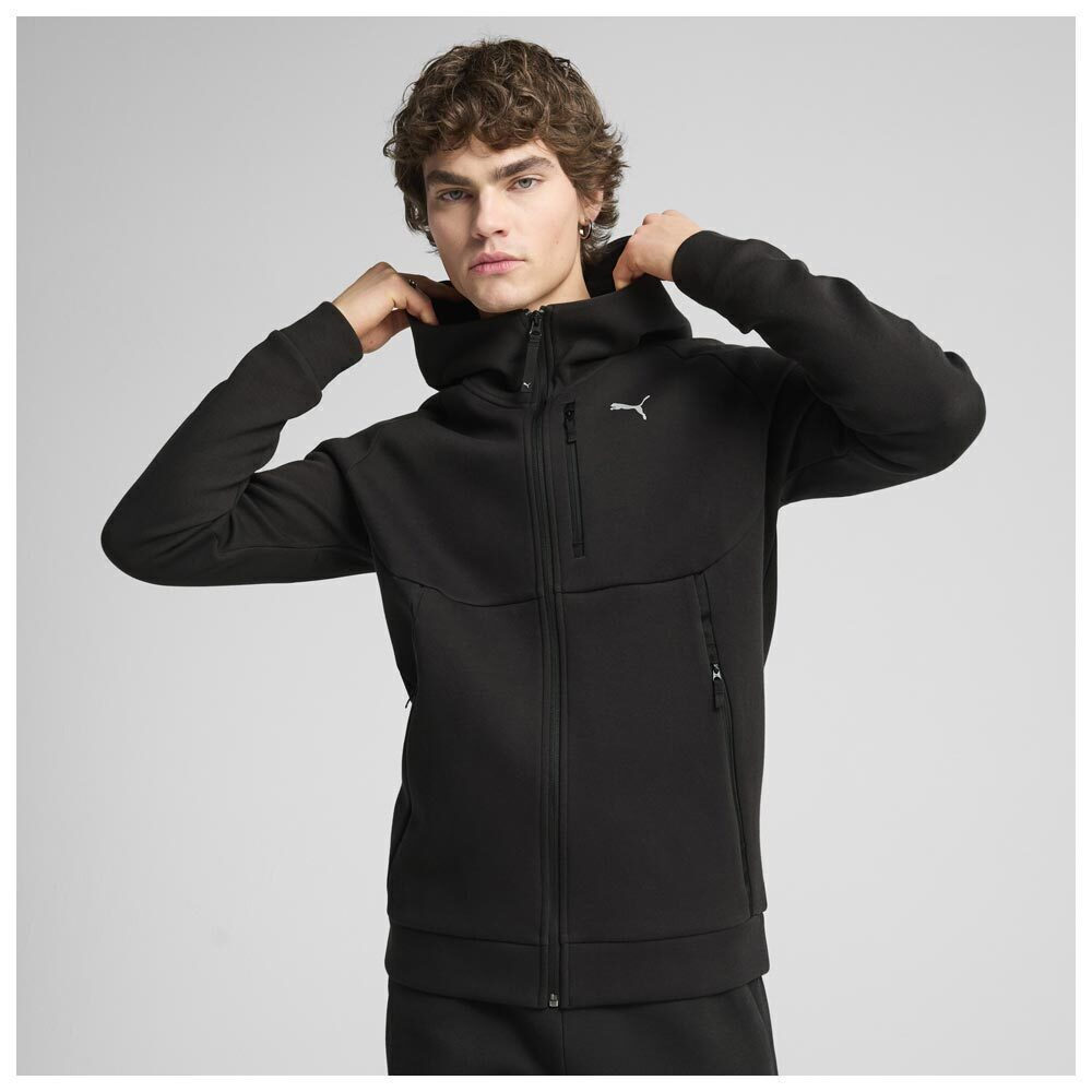 puma_fouter_me_koukoula_mayro_629674_01. Puma Tech Full-Zip Hoodie DK Ανδρική Ζακέτα Κουκούλα 629674-01 - Image 1