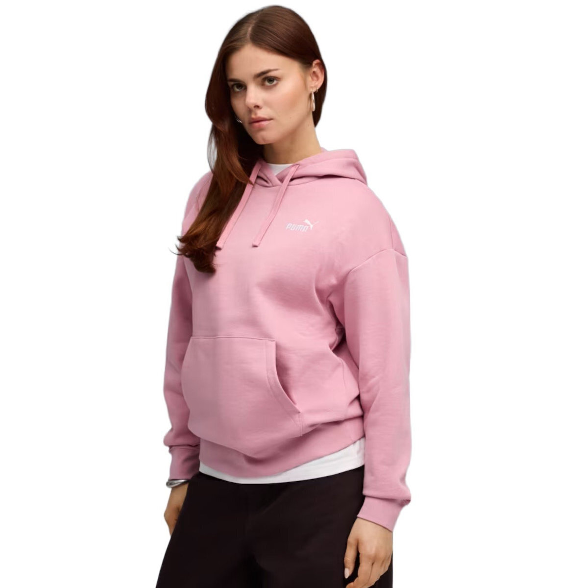 puma_logo_gynaikeio_fouter_me_koukoula_roz_682397_65. Puma ESS Small No. 1 Logo Hoodie Γυναικείο Φούτερ Κουκούλα 682397-65 - Image 1