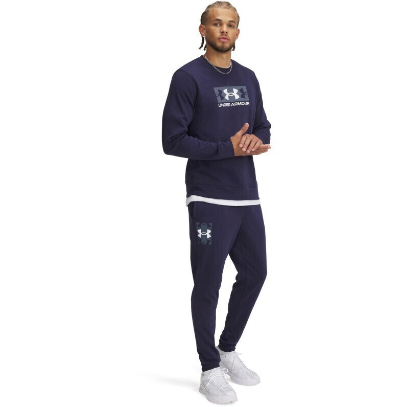 Under Armour Rival Terry Logo Jogger Ανδρικό Παντελόνι Φόρμας 1390144-410 - Image 4