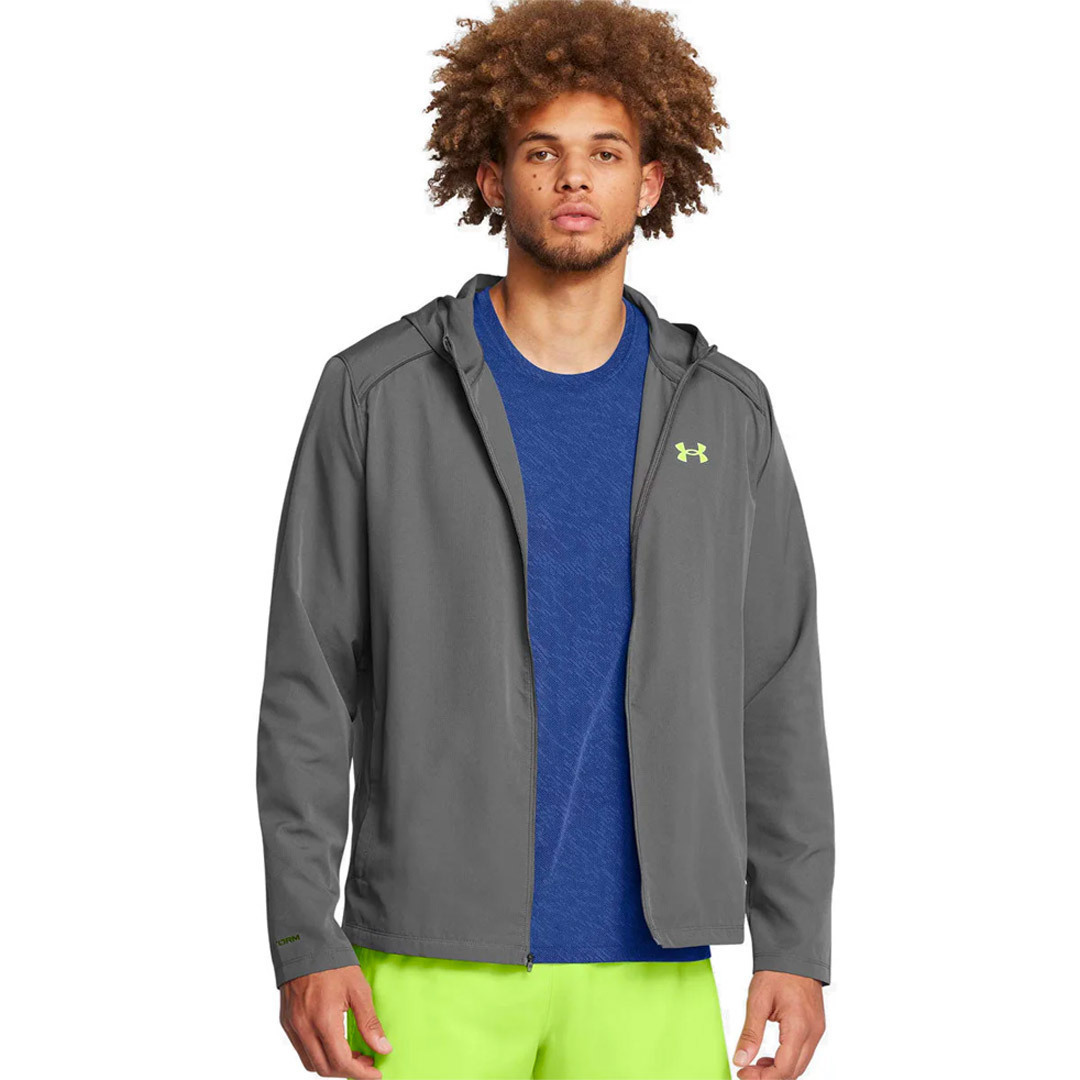 under_armour_athlitiko_mpoufan_anthraki_1376795_025. Under Armour Launch Hooded Jacket Ανδρικό Αντιανεμικό Κουκούλα 1376795-025 - Image 1