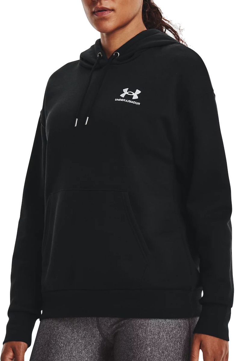 under_armour_gynaikeio_fouter_me_koukoula_mayro_1373033_001. Under Armour Essentials Fleece Hoodie Γυναικείο Φούτερ Κουκούλα 1373033-001 - Image 1