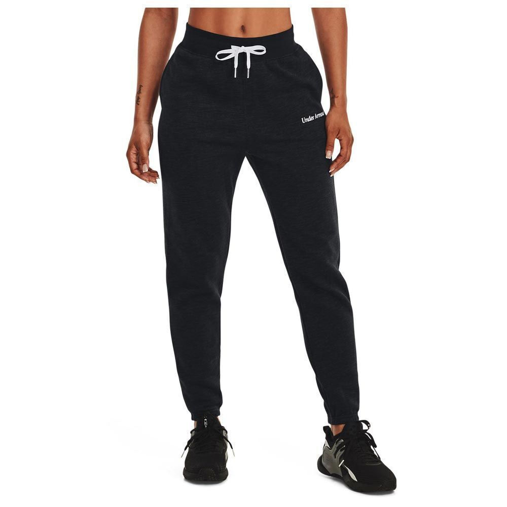 under_armour_panteloni_formas_mayro_1374105_001. Under Armour Essential Script Pants Γυναικείο Παντελόνι Φόρμας 1374105-001 - Image 1