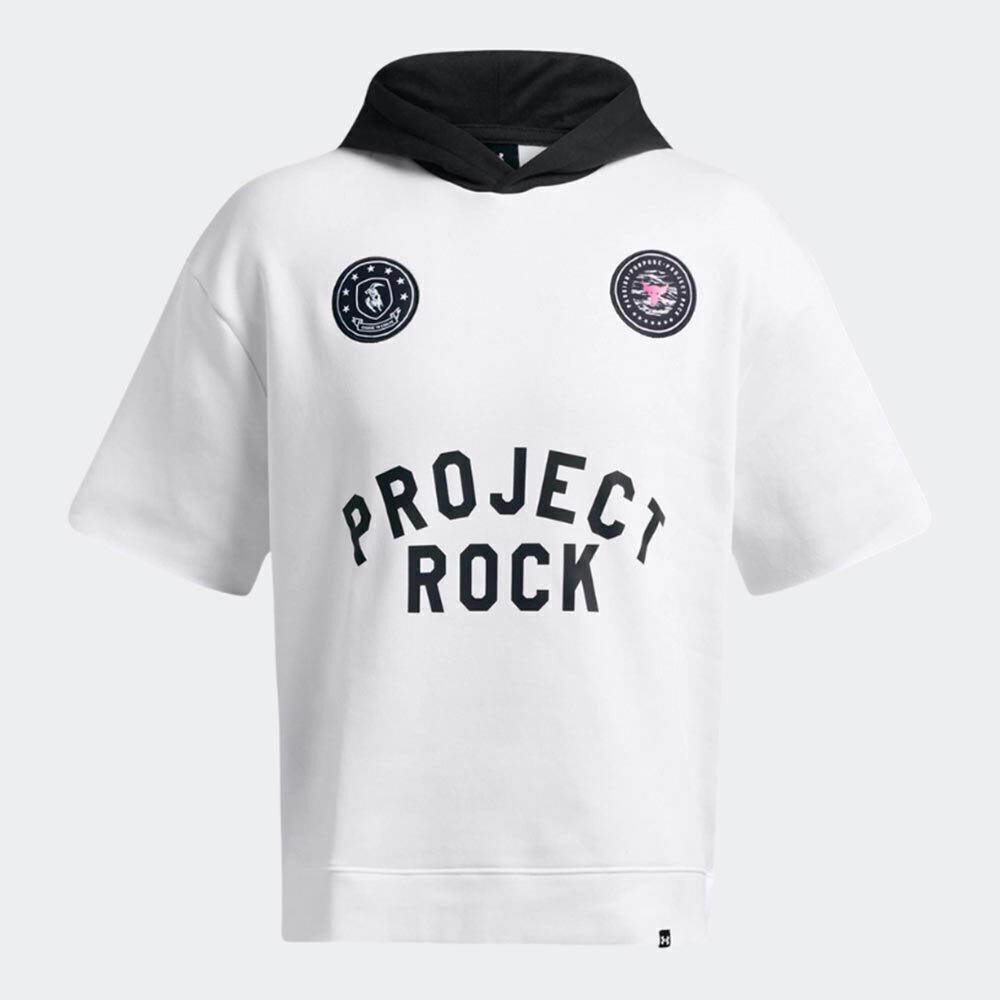 Under Armour Project Rock Icon Fleece SS Hoodie Ανδρικό Φούτερ Κουκούλα 1386886-100 - Image 5