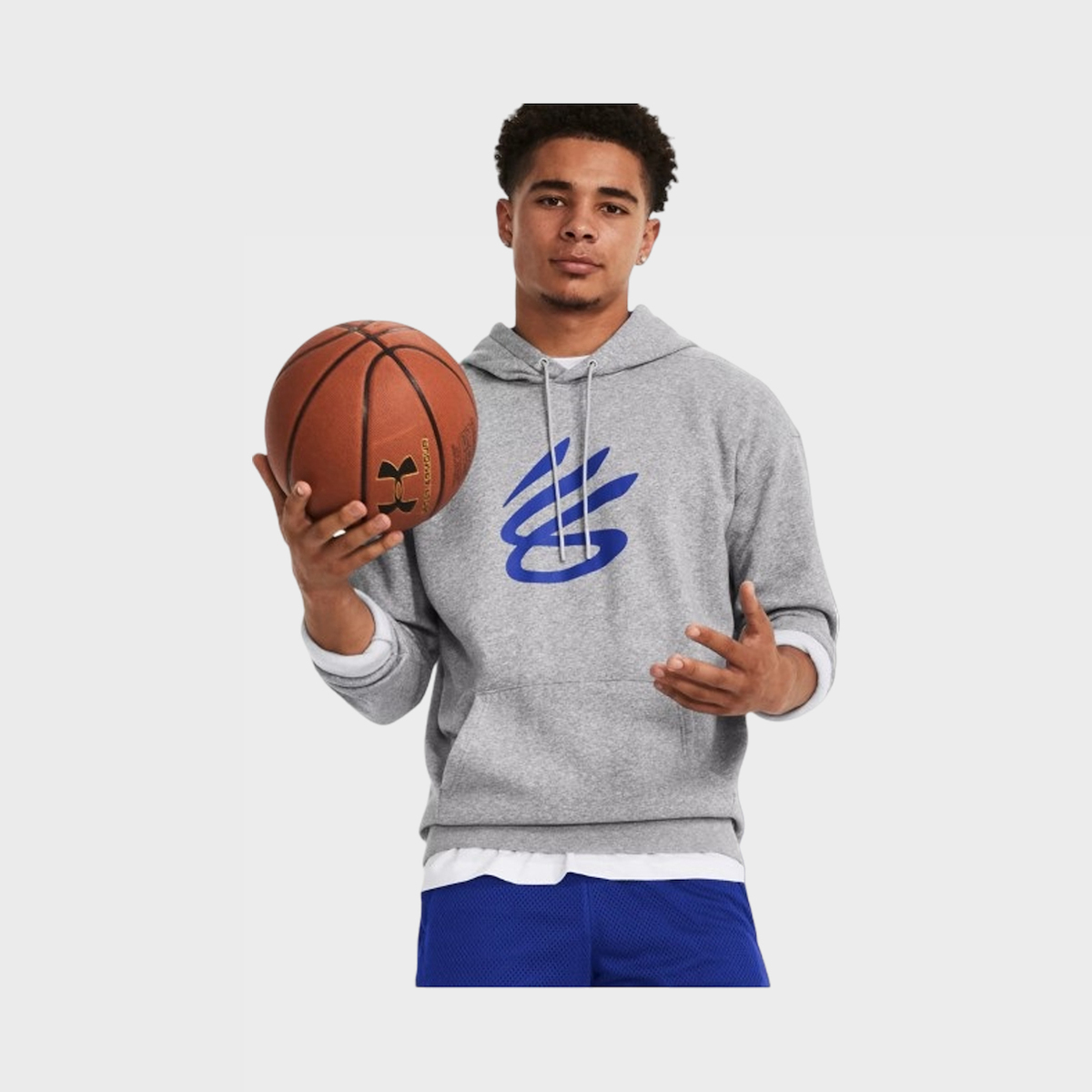 under_armour_splash_fouter_fleece_me_koukoula_gri_1380839_011. Under Armour Curry Splash Hoodie Ανδρικό Φούτερ Κουκούλα 1380839-011 - Image 1