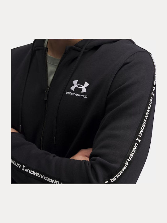 Under Armour Icon Fleece Full-Zip Taping Ανδρική Ζακέτα 1390298-001 - Image 4