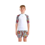 Arena Jr Rash Vest S/S Unisex Παιδικό Μαγίο Μπλούζα 011128-150 - Image 4
