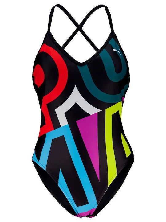 701237629-001.1 Puma Swim Woman Placed Print Swimsuit Γυναικείο Μαγιώ Ολόσωμο 701237629-001 - Image 1