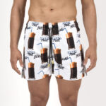 Bee Unusual “Greek Fuel” Swim Shorts White Ανδρικό Μαγιό BS-263208